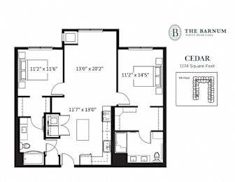 2BedCedar1 at The Barnum Apartments, White Bear Lake, MN,  55110