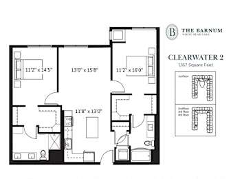 2BedClearwater2 at The Barnum Apartments, White Bear Lake, 55110