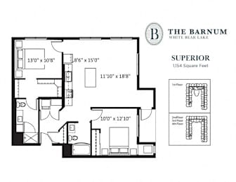2BedSuperior1 at The Barnum Apartments, White Bear Lake, MN,  55110