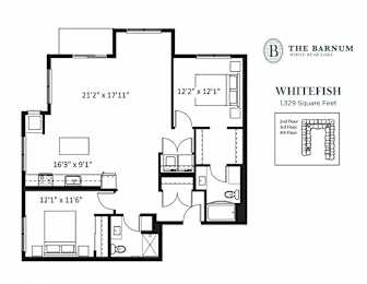 2BedWhitefish1 at The Barnum Apartments, MN, 55110