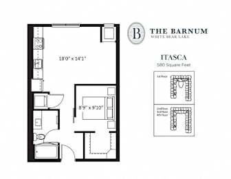 StudioItasca at The Barnum Apartments, Minnesota, 55110