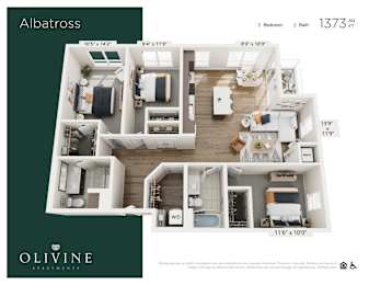 Floor Plan  3 bed 2 bath at Olivine Apartments, Victoria, MN