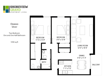 Owasso Silver Floor Plan at Shoreview Grand, Shoreview, MN, 55126