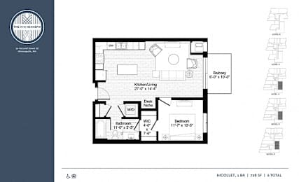 Nicollet Floor Plan at The M on Hennepin, Minneapolis