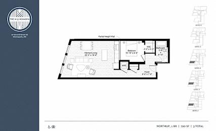 Northrup Floor Plan at The M on Hennepin, Minnesota, 55414
