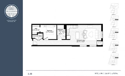 Ritz Floor Plan at The M on Hennepin, Minneapolis, MN, 55414