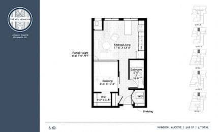 Windom Floor Plan at The M on Hennepin, Minnesota, 55414