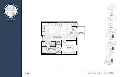 Nicollet Floor Plan at The M on Hennepin, Minnesota