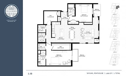 Skyline Floor Plan at The M on Hennepin, Minneapolis, Minnesota
