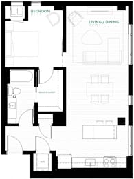 Aquamarine Floor Plan at Viridium Apartments, Minneapolis, MN