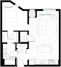 Arctic Floor Plan at Viridium Apartments, Minneapolis, 55401