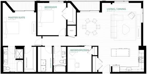 Royal Floor Plan at Viridium Apartments, Minneapolis