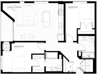 Smoke Floor Plan at Viridium Apartments, Minneapolis, MN