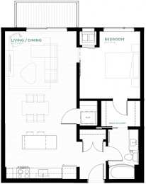 Turquoise Floor Plan at Viridium Apartments, Minneapolis, 55401