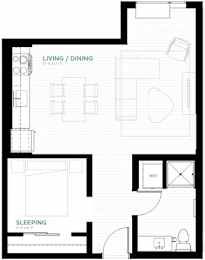 Verde Floor Plan at Viridium Apartments, Minneapolis, MN 55401