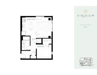 Juniper Floor Plan at Viridium Apartments, Minneapolis
