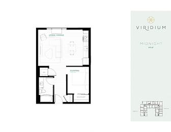 Midnight Floor Plan at Viridium Apartments, Minneapolis, 55401