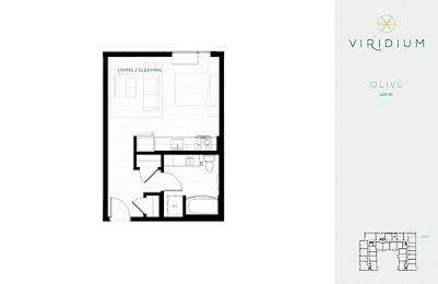 Olive Floor Plan at Viridium Apartments, Minneapolis