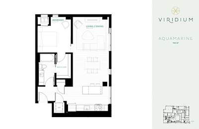 Aquamarine Floor Plan at Viridium Apartments, Minneapolis, 55401