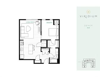 Denim Floor Plan at Viridium Apartments, Minneapolis, MN