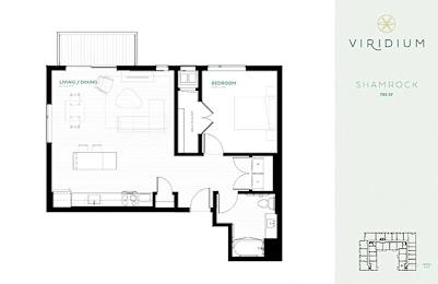 Shamrock Floor Plan at Viridium Apartments, Minneapolis