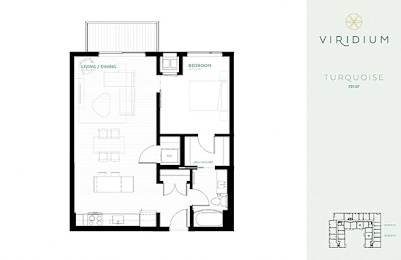 Turquoise Floor Plan at Viridium Apartments, Minneapolis, MN