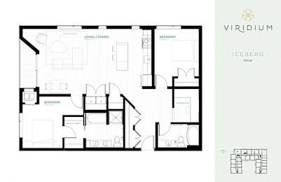 Iceberg Floor Plan at Viridium Apartments, Minnesota, 55401