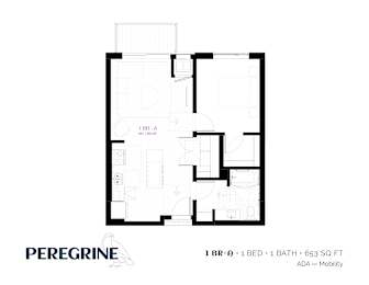 1BR_A Floor Plan at Peregrine Apartments, Minneapolis, MN