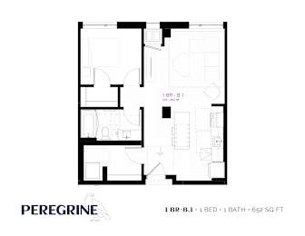 1BR_B1 Floor Plan at Peregrine Apartments, Minneapolis, 55411