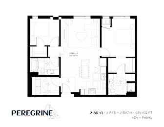 2BR_A Floor Plan at Peregrine Apartments, Minneapolis, MN