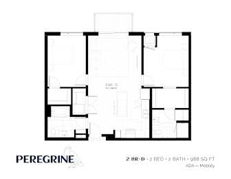 2BR_D Floor Plan at Peregrine Apartments, Minneapolis, MN, 55411