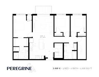 3BR_E Floor Plan at Peregrine Apartments, Minneapolis, MN