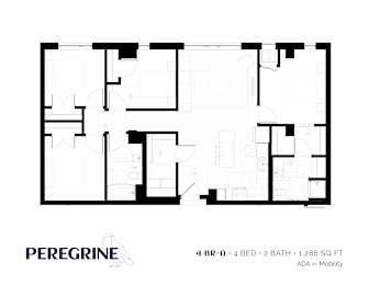4BR_A Floor Plan at Peregrine Apartments, Minneapolis, Minnesota