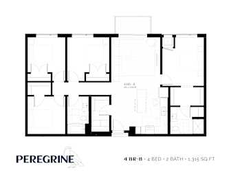 4BR_B Floor Plan at Peregrine Apartments, Minnesota, 55411