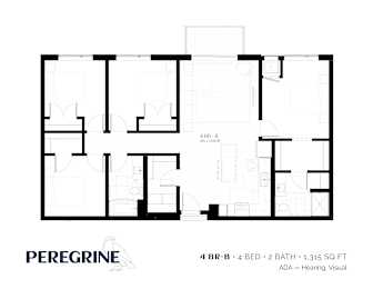 4BR_B_1315sqft Floor Plan at Peregrine Apartments, Minnesota