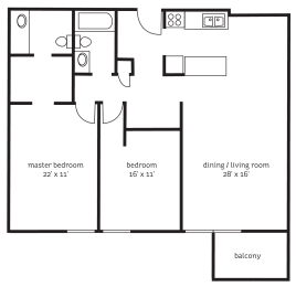 The Penn Floor Plan at The Tarnhill, Bloomington, Minnesota