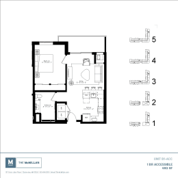 B1 ACC Floor Plan at The McMillan, Shoreview