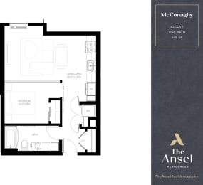 Alcove McConaghy Floor Plan at The Ansel Residences, Vadnais Heights, MN, 55126
