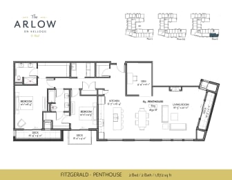 Fitzgerald Floor Plan at The Arlow on Kellogg, St Paul, Minnesota