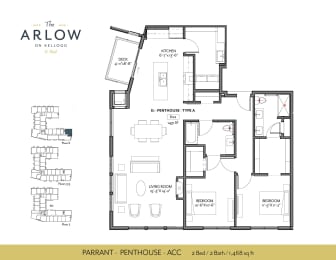 Parrant -ACC Floor Plan at The Arlow on Kellogg, St Paul, MN, 55102