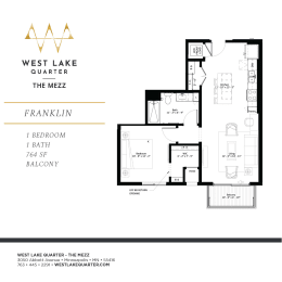 Franklin Floor Plan at The Mezz at West Lake Quarter, Minnesota, 55416
