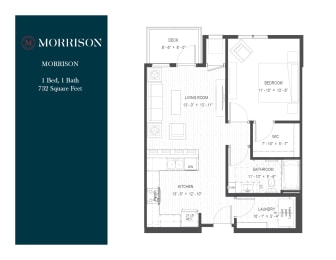 Morrison one bedroom floor plan at The Morrison Apartments in Rosemount, MN