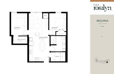 Begonia Floor Plan at The Rosalyn | Affordable 55+ Apartments in Bloomington, Bloominton
