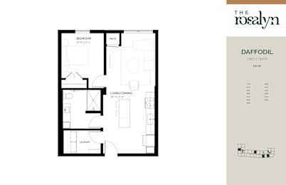 Daffodil Floor Plan at The Rosalyn | Affordable 55+ Apartments in Bloomington, Bloominton, 55420