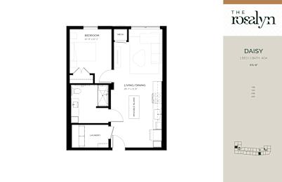 Daisy Floor Plan at The Rosalyn | Affordable 55+ Apartments in Bloomington, Bloominton