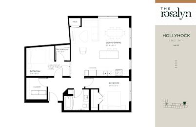 Hollyhock Floor Plan at The Rosalyn | Affordable 55+ Apartments in Bloomington, Bloominton, MN