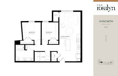 Hyacinth Floor Plan at The Rosalyn | Affordable 55+ Apartments in Bloomington, Bloominton, 55420