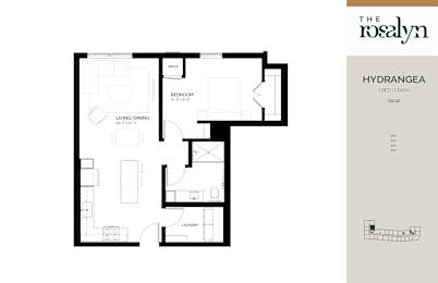 Hydrangea Floor Plan at The Rosalyn | Affordable 55+ Apartments in Bloomington, Bloominton, MN