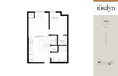 Iris Floor Plan at The Rosalyn | Affordable 55+ Apartments in Bloomington, Bloominton, 55420