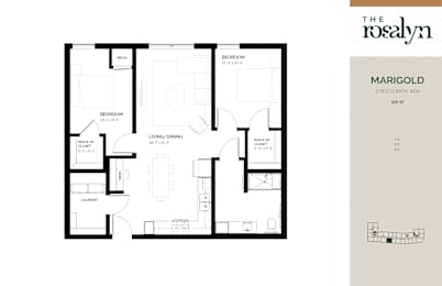 Marigold Floor Plan at The Rosalyn | Affordable 55+ Apartments in Bloomington, Minnesota